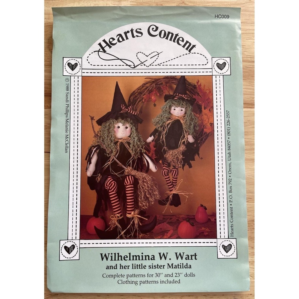 Hearts Content Sewing‎ Pattern Wilhelmina W. Wart & Her Little Sister Matilda